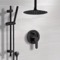 Matte Black Ceiling Shower System With 12